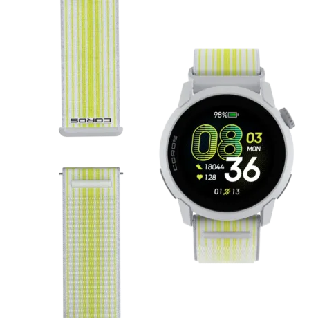 Full_view_of_the_COROSPACE_4_White_watch_with_White_Nylon_Band
